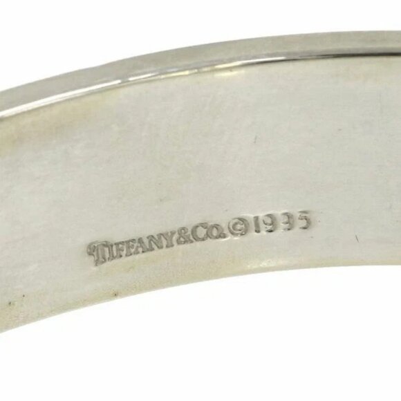 Tiffany & Co. Atlas Wide Bangle Bracelet 7.8" Silver 925 Auth #06593 - Picture 7 of 8